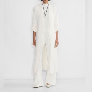 Aritzia Long Ivory Open Blazer Coat